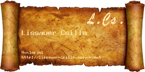 Lissauer Csilla névjegykártya